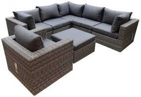 Rio hoek loungeset 7-delig antraciet