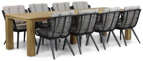 Tuinset 8 personen 300 cm Wicker/Aluminium/Aluminium/wicker Zwart Coco Azzano/Brighton