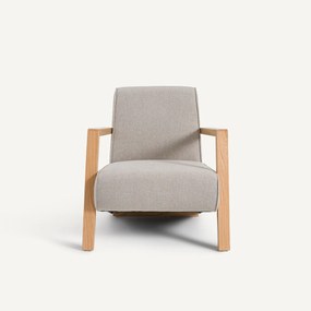 Fauteuil met 42% wollen stof en eiken Sanami poten