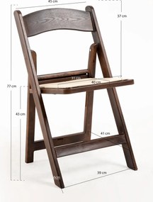 Pak 4 opvouwbare Gala stoelen met kussen met houteffect