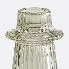 Kandelaar in gekleurd geribbeld glas, H6,8 cm, Sabri