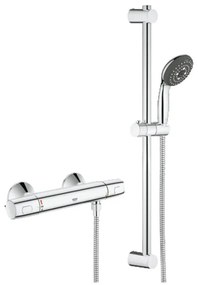 Grohe Precision Trend New renovatieset met douchekraan thermostatisch met koppelingen HOH=15cm met glijstangset chroom 34237002