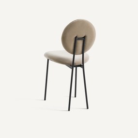 Medaillonstoel van staal en fluweel Rossy