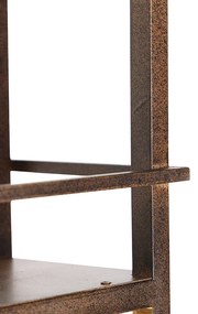 Industriële hanglamp roestbruin met rek 4-lichts - Cage Rack