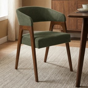 Dutchbone Adamello Vintage Eetkamerstoel Walnoot Groen