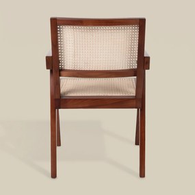 Rotan Stoel Met Armleuningen Walnoot