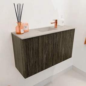 Mondiaz Joya DLux 70cm toiletmeubel shadow met wastafel faye midden 1 kraangat opalo