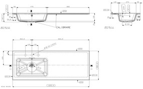 Muebles Avila badmeubel ribbelfront 160cm warm eiken met wastafel links zonder kraangat