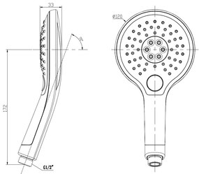 Saniclear Evolution opbouw regendouche met 30cm hoofddouche en 2 standen handdouche geborsteld messing