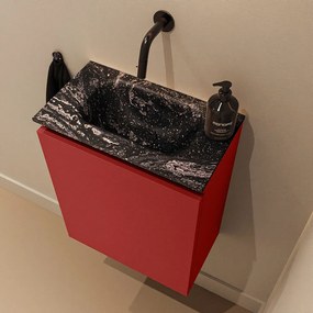 Mondiaz Ture DLux toiletmeubel 40cm fire met wastafel lava midden zonder kraangat