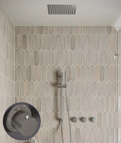 Saniclear Plus Stripes inbouw regendouche met inbouw douchekop 30x30cm, glijstang en staafhanddouche RVS