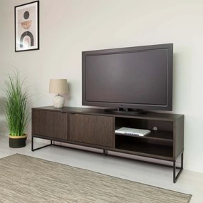 Tenzo Bali Tv-meubel Met Latjes Gerookt Eiken - 176x40x57cm.