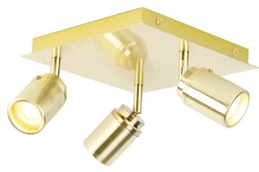 Moderne badkamer spot messing vierkant 3-lichts IP44 - Ducha