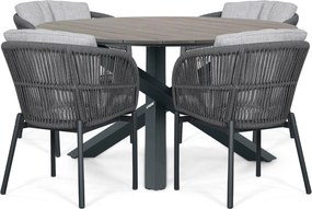Tuinset 4 personen 125 cm Rope Grijs Lifestyle Garden Furniture Monaco/Ancona