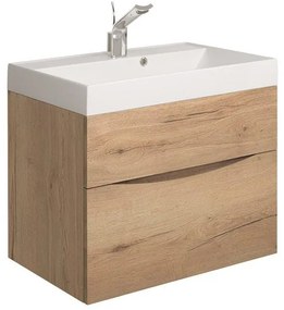 Crosswater Glide II Wastafelonderkast - 70x45x52cm - 2 lades - greeploos - softclose - windsor oak GL7000D2WO