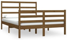 vidaXL Bedframe grenenhout honingbruin 150x200 cm 5FT King Size