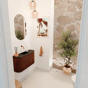 Mondiaz Joya 75cm toiletmeubel ronding links/rechts ruby met wastafel faye midden zonder kraangat urban