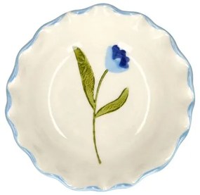 Schaaltje, steengoed, blauwe tulp,Ø 9 cm