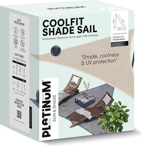 Platinum Coolfit schaduwdoek driehoek 90° - 5.0x5.0x7.1m - Zand