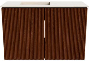 Mondiaz Joya DLux 60cm toiletmeubel ruby met wastafel faye links 1 kraangat meli