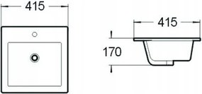 Mexen Stella inbouw wastafel 41 x 41 cm, wit - 25454100