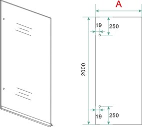 Mueller Lest glasplaat 120cm rookglas