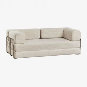 Igone Vacuümverpakte Corduroy 2-zits Slaapbank Corduroy Beige – Linnen - Sklum