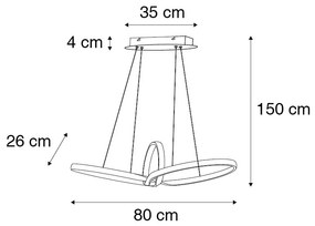 Eettafel / Eetkamer Design hanglamp staal incl. LED 3-staps dimbaar - Levi Design Binnenverlichting Lamp