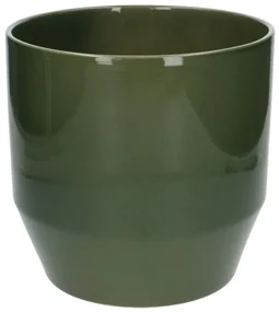 Bloempot, aardewerk, donkergroen,Ø 23 cm