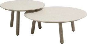 Salute ronde lounge tuintafels set van 2 ceramic oyster mocca Taste 4SO