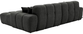 Goossens Excellent Bank Kubus - 40 X 40 Cm Stiksel zwart, stof, 1,5-zits, modern design met chaise longue rechts