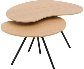 Goossens Salontafel Zyan organisch, hout eiken blank, modern design, 76 x 36 x 69 cm