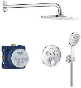 Grohe Grohtherm SmartControlcomfortset m. afbouwdeel rond v. inb. douchekraan therm. + smartboxm. hoofddouche 30x15cm en handdouchechroom 34862000