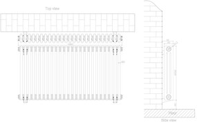 Eastbrook Rivassa 3 koloms radiator 115x60cm staal 2038W brons