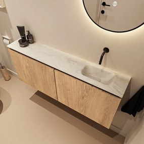 Mondiaz Ture DLux toiletmeubel 120cm washed oak met wastafel ostra rechts zonder kraangat