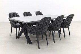 Lucca dark grey/Verona antraciet 220 cm. tuinset - 7-delig