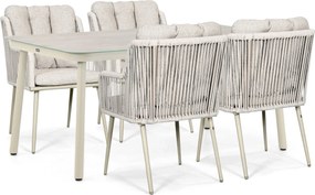 Tuinset 4 personen 160 cm Rope Zand/Beige Lifestyle Garden Furniture Tivoli/Tavano