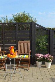 Schutting vuren - Silence louvre recht zwart (176 x 170 cm)