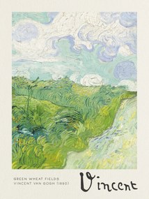 Kunstdruk Green Wheat Fields - Vincent van Gogh, (30 x 40 cm)