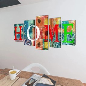 vidaXL Canvasdoeken kleurrijk huis 200 x 100 cm