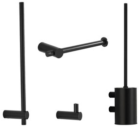 Saniclear Academy toiletaccessoiresset 4-delig zwart mat