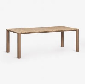 Rechthoekige Tuintafel Van Aluminium En Teakhout Sirka Moka Bruin & 220 X 100 Cm - Sklum