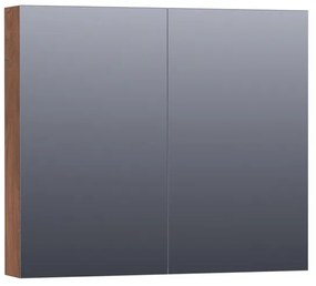 Saniclass Dual Spiegelkast - 80x70x15cm - 2 links- rechtsdraaiende spiegeldeur - MFC - viking shield 7268