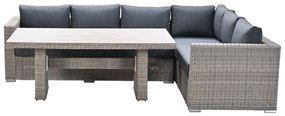 Garden Impressions Tennessee lounge dining set rechts 3-delig vintage willow - texfiber