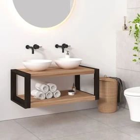 vidaXL Badkamerkast 90x45x35 cm massief teakhout
