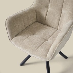 Beige Eetkamerstoel Met Stiksels