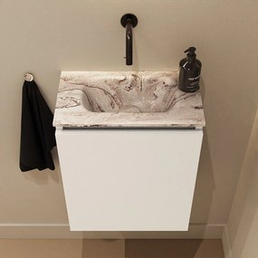 Mondiaz Ture DLux toiletmeubel 40cm talc met wastafel glace midden zonder kraangat