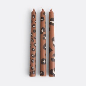 Set van 3 kaarsen met luipaardprint, Azhar