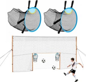 VEVOR voetbaldoel 272 x 151 cm, draagbaar voetbaldoel met frame van ijzeren buizen, voor tuinen, parken en scholen, met vangnet, doelnet, oefennet (meer dan 110 km/u), grondankers en scheerlijnen voor natuurgras.