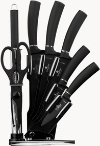 Messenset Matte Black met acryl standaard, 8-delig